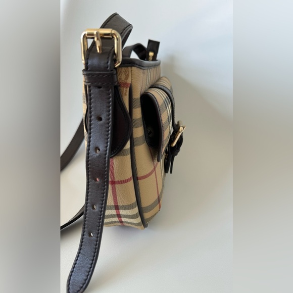 Burberry Ganton Haymarket Check Coated Canvas Crossbody Shoulder Handbag - Picture 3 of 13